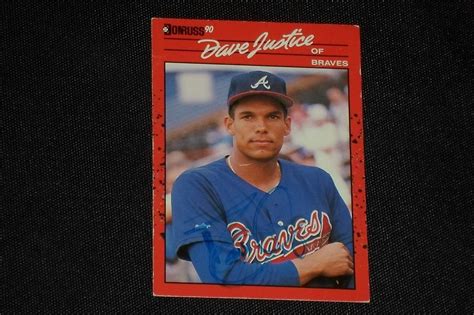 Dave Justice Donruss Rookie Signed Autographed Card Braves Ebay