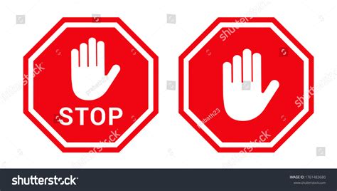 Stop Traffic Sign Red White Vector Stock Vector (Royalty Free ...