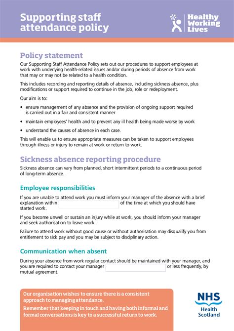 Attendance Policy - 15+ Examples, Format, Pdf