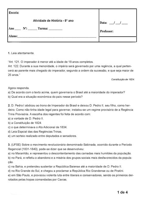 Blog Professor Zezinho História 8° Ano Atividades Exercícios Provas