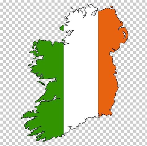 Map of Ireland with Irish Flag