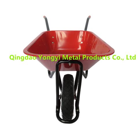 Wb5009 Heavy Duty Construction Trolley Wheelbarrow With 90l Metal Tray Wheel Barrow Tool Cart