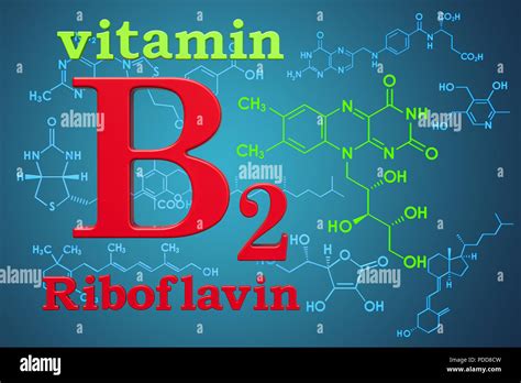 Vitamin B2 Riboflavin Chemical Formula Molecular Structure 3d