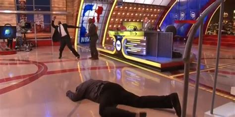 Shaq Falls Down On Inside The Nba While Running Sprints Video