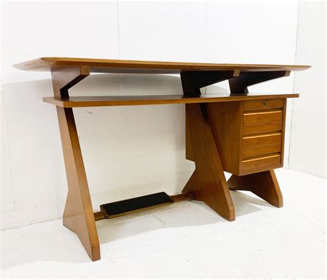 Mid Century Modern Wooden Desk With Drawers 1960s 227946