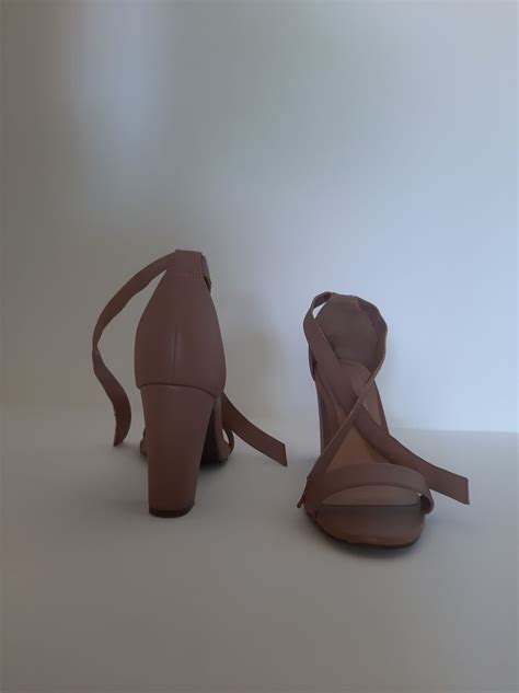 Sandália Salto Bloco Nude Sandália Feminina Via Uno Usado