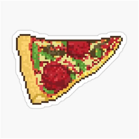 Pizza Slice Pixel Art Sticker For Sale By Helixter Redbubble