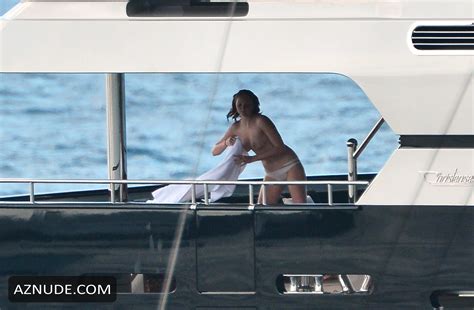 Lily Cole Toplesson A Yacht In St Barts Aznude