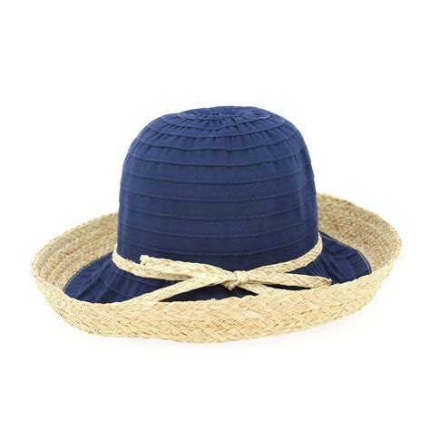 Chapeau Cloche Witney Raffia Marine- Traclet Reference : 3502 | Chapellerie Traclet