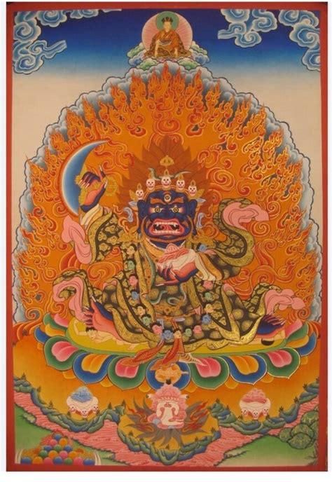 Wrathful Deity Bernakchen Thangka Painting Mahakala