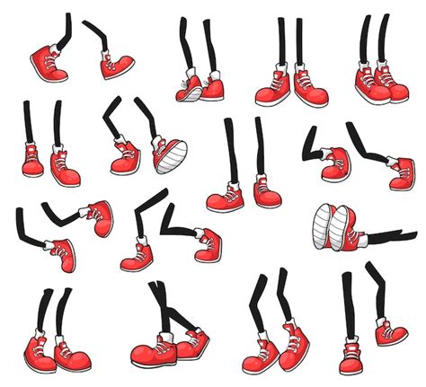 Premium Vector Isolated Cartoon Legs Human Comic Feet In Shoes