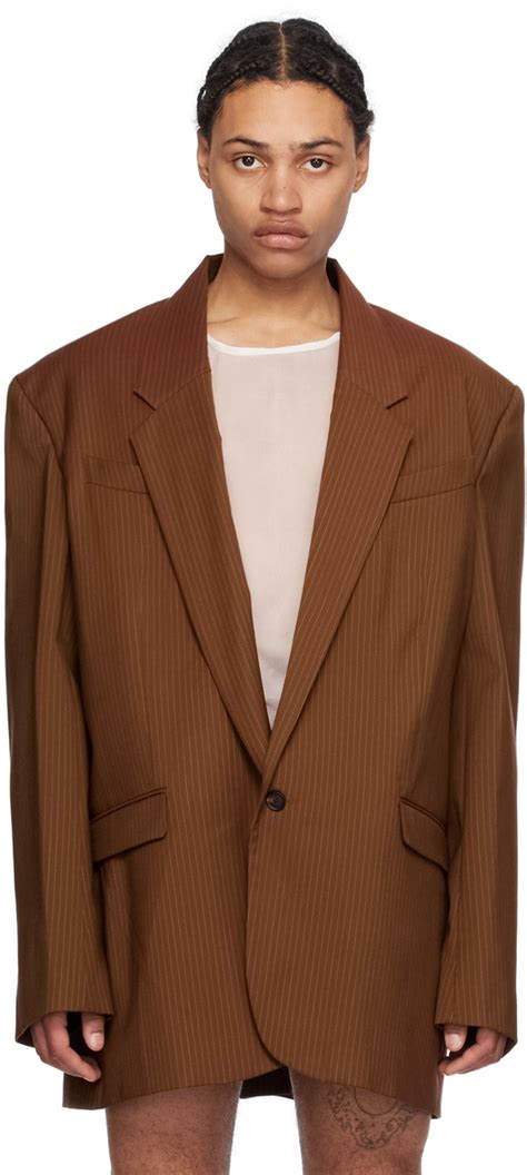 EGONlab Brown Pinstripe Blazer