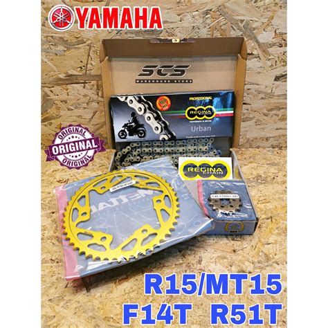 REGINA YAMAHA R15 V3 MT15 Sprocket Chain Kit Set Rantai Spoket Full