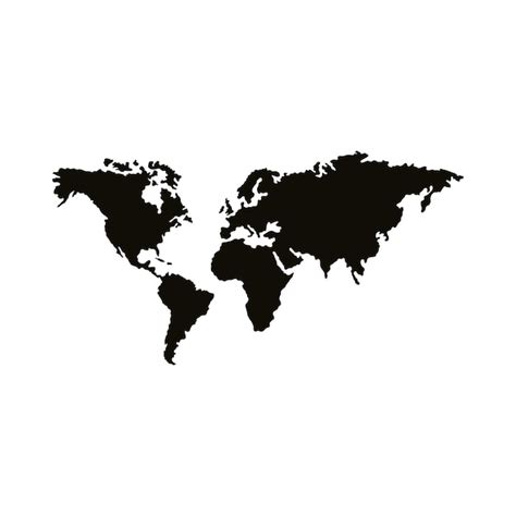 Premium Vector World Continents Maps Silhouette Icon