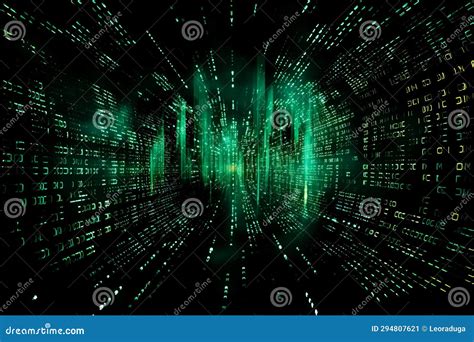 Matrix Style Binary Code Digital Background Stock Illustration