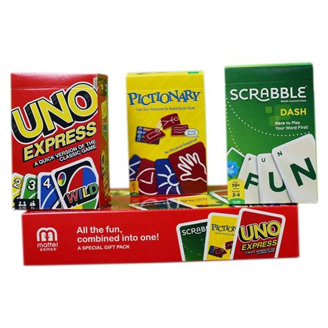 Buy Mattel Cards Gift Pack Uno Express Pictionary And Bble Card