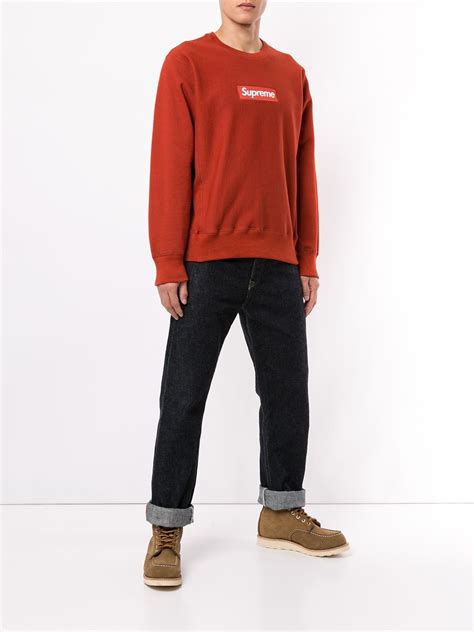 Supreme Box Logo Sweatshirt In Red Modesens