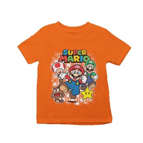 Playera Nintendo Super Mario Talla 6 Manga Corta Estampado Mario Luigi