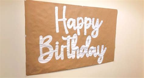 Happy Birthday Banner Kraft Paper Banner Custom Hand Painted Party ...