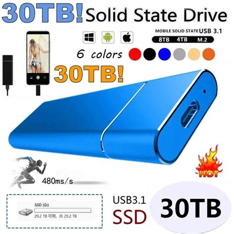 Portable SSD External Hard Drive USB 3.1, High Speed Storage 500GB To ...