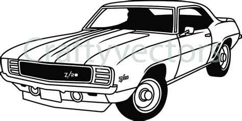 Chevrolet Camaro 1969 Z28 Vector File Etsy