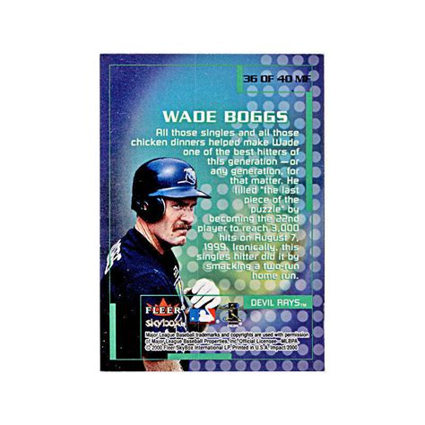 Fleer Impact Wade Boggs Autograph Auto Signed Signature Tampa Bay