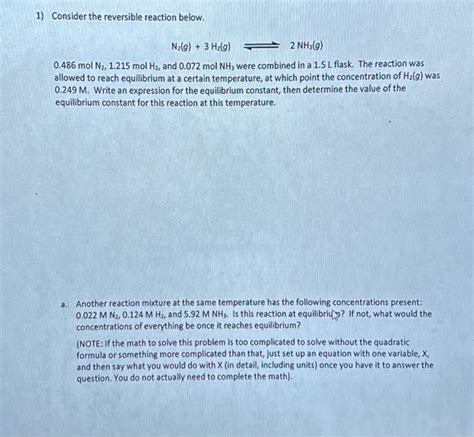 Solved 1) Consider the reversible reaction below. | Chegg.com 