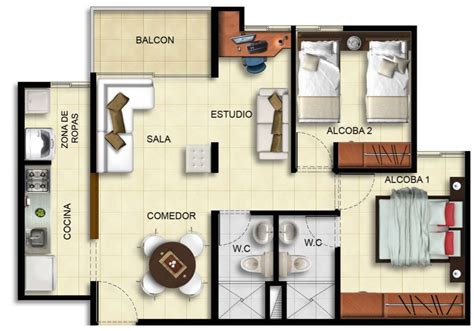 Planos De Apartamentos De Metros Cuadrados