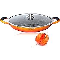 INTIGNIS Poêle à paella avec couvercle 36cm Grande Compatible