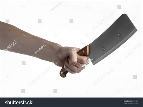 Hand Holding Knife Meat Cleaver Chef Stock Photo 221229529 Shutterstock