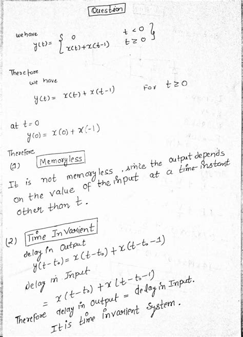 Solved Determine If The System Is Memoryless Time Invariant Linear