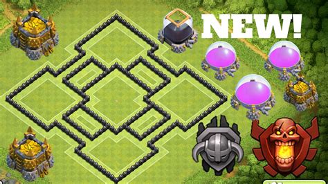 New Epic Town Hall 8 Th8 Trophy Base Defense 2016 Th8 Loot Protective Base Youtube