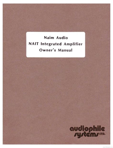 Naim nait 1 - Owner's Manual by red zen - Issuu