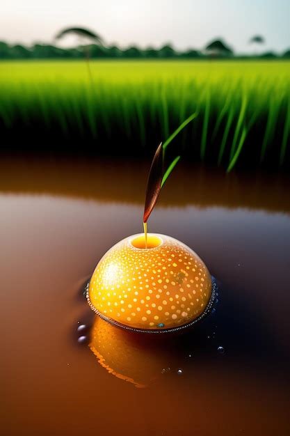 Premium AI Image | Golden apple snail Pomacea canaliculata egg masses laid on emergent rice ...