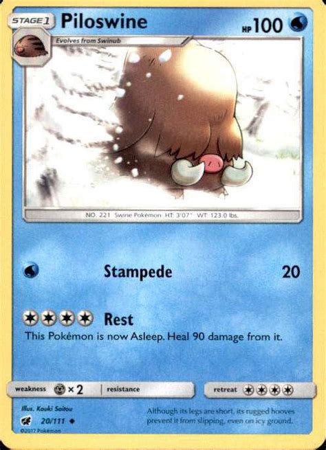 Pokemon Crimson Invasion Uncommon Piloswine 20 Walmart