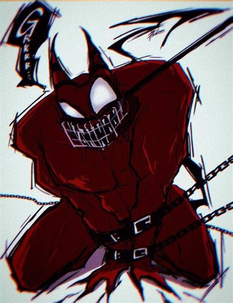 A Drawing Of A Spider Man In Red And Black With His Arms Out Holding