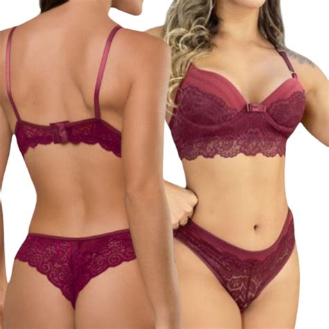 Kit 3 Conjuntos Lingerie Premium Lingerie Barata Revenda Lingerie Cores Variadas Shopee Brasil