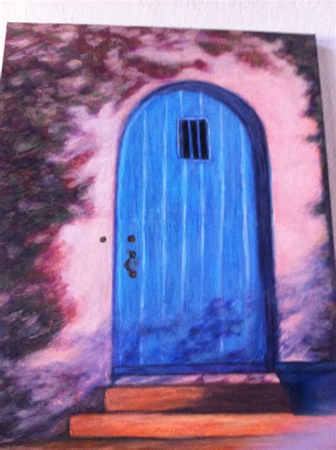 The Blue Door Oil Pastel By Dana Junker Oil Pastel Painting Art