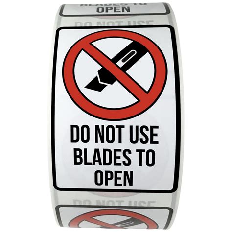 Do Not Use Blades To Open Warning Labels InStockLabels