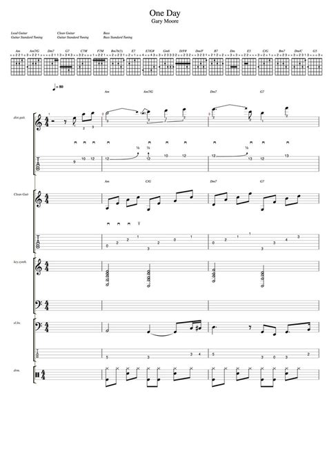 One Day Chords Tabs Gary Moore