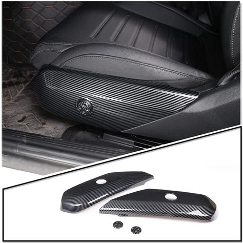 Car Seat Adjustment Button Panel Trim Cover Accessories Abs Carbon Fiber Fit For Mercedes Benz C