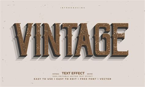 Vintage Retr Efeito De Texto Edit Vel Alfabeto Fonte Tipografia