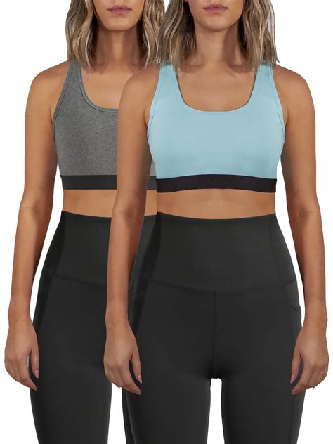 Avia Medium Support Racerback Sports Bra 2 Pack Walmart