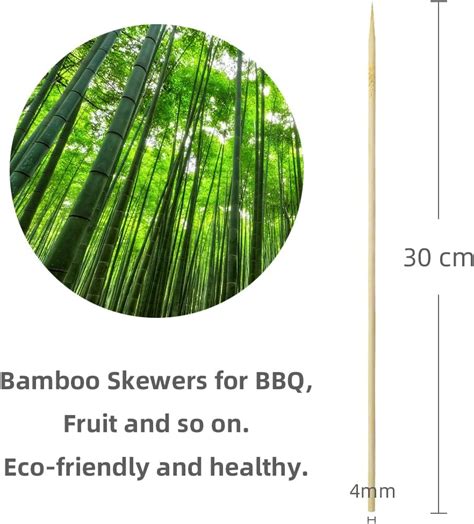 Pack Bamboo Skewers 12 5 Inch Long Bamboo Sticks For BBQ Grill