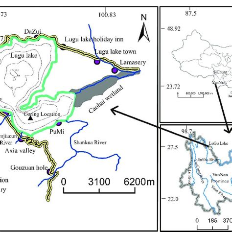 Coring site and map of Lugu Lake. | Download Scientific Diagram