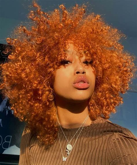 𝓓𝓸𝓼𝓮𝓸𝓯𝓭𝓲𝓸𝓻 Natural Hair Styles Dyed Curly Hair Orange Hair