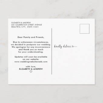 Change Of Plans Dusty Blue Wedding Postponement Announcement Postcard