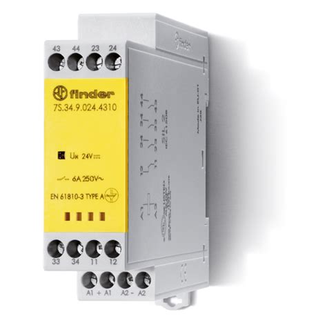 Type 7S 34 Modular Relay With Forcibly Guided Contacts 6A Finder