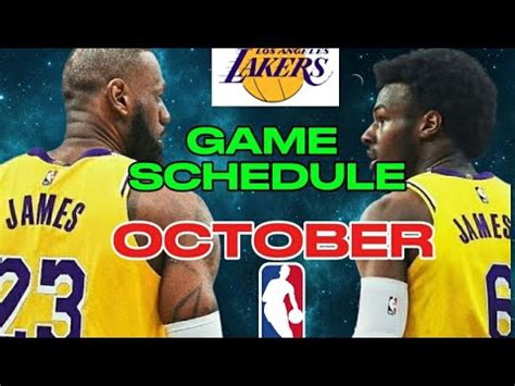 Los Angeles Lakers Team Schedule This October Nba Regular