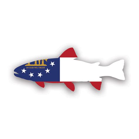 Georgia State Shaped Trout Sticker Decal Self Adhesive Vinyl